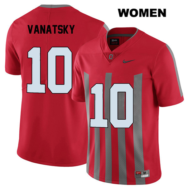 Ohio State Buckeyes Women's Daniel Vanatsky #10 Red Authentic Nike Elite College NCAA Stitched Football Jersey FZ19O83MT